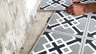 Skilled workers quickly install ceramics👍❤️
