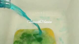 💙🫧 Blue Fab Soft Scrub Sponge Squeezing ASMR! So Satisfying 😍 #Shorts
