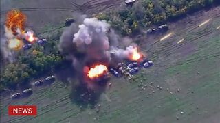 HIMARS Ukrainian destroys Russian convoy and artillery in Kharkiv
