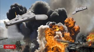Iranian-made kamikaze drones bombard a town near the Ukrainian capital, Kyiv
