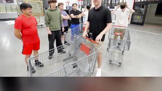 BLINDFOLDED CART CHALLENGE?! 😱 #shorts