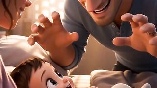 PIXAR ANIMATION, FAMILY FUN, MOM, DAD AND BABY 221