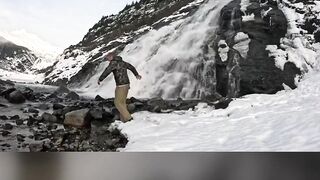 CAMPING IN THE DEEPEST SNOW IN ALASKA?! 😱 #shorts