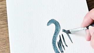 Elegant Heron Painted in Watercolor — So Satisfying! 🎨✨