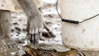 Mongkey catching Crabs