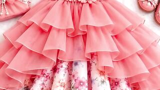 Beautiful Coral Floral Dress — Handmade Elegance 👗🌸✨