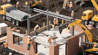 🏡 Tiny Workers Build a Luxury Dream House! 🤯 | Miniature Construction Timelapse