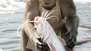 A monkey meets a fish-genie