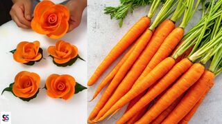 Art In Carrot Rose Flower | Food Decoration | Party Garnishing 2023