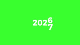 Green Screen 2026 To 2027 Number Transition Animation Flip Countdown New Year 4K Chroma Key