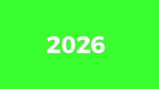 Green Screen 2026 Typewriter To 2027 Morph Transition White Numbers Chroma Key New Year
