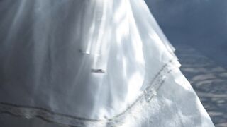 Dance of the girl in a white dress