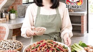 Spicy Crispy Anchovy Peanut Sambal 🌶️🥜 | Indonesian Cooking ASMR
