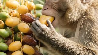 Monkey eating Arab fruit