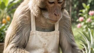 Monke eating Pineapple