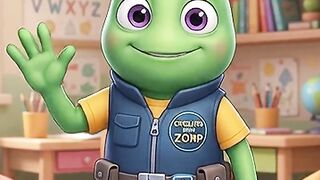 Kids learning cartoon teacher