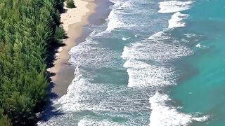 Beautiful Tropical Beach from Above 🌊🏝️ | Crystal Clear Blue Ocean & White Waves