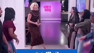 Hannah Waddingham dances in Jennifer Hudson's Spirit Tunnel