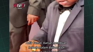 Aksi kocak adik Yamal bikin heboh malam Ballon d'Or 😂