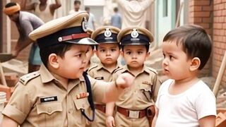 Cute Baby Police Officer Comedy Skit & Funny Bribe Twist! 👮‍♂️😂