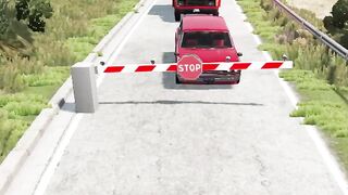 Cars_Bollard_Chain_Barriers_Crash_#shorts#car#fun(720p).