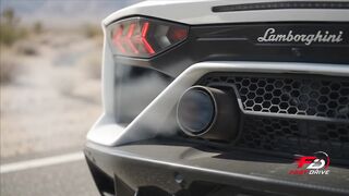 White Lamborghini Cruise on Scenic Desert Road 🏎️💨