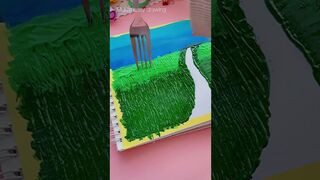 Garden painting Techniques #shorts #art #painting #acrylicpainting #youtubeshortsvideo