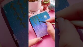Mini Black Canvas Painting #moonlight #shorts #art #painting #youtubeshorts
