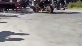 Heavy bike one wheeling