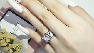 HOYON Sterling Silver 925 Jewelry Natural Moissanite style Ring Cushion Zirconia Anillos Tension Setting Square Gemstone Ring