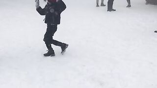 Snowfall fun in Turkey