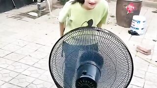 Funny Cute Girl In Front Of Fan | Funny FAN Video