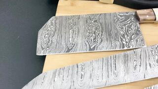 Damascus steel handmade kitchen knife chef set gift for him