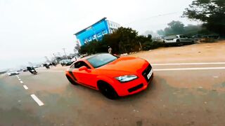 Kawasaki ze900 vs audi car race vide????