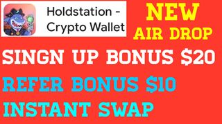 hold station new wallet airdrop | earn free $10 to $20 pr Refer | Instant swap in trust wallet