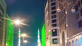 Beautiful night view of masjid nabwi street