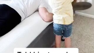 Funny baby wake up