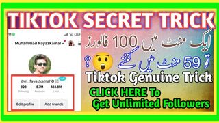 1 Min 100 Followers in TikTok Secret Trick | How To increase TikTok Followers | TikTok Tricks