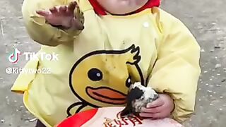 Cute baby village life