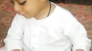 Beautiful kid on study cute talk reading school book