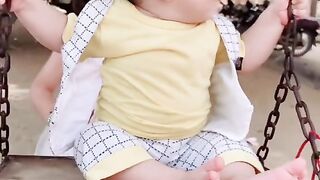 Cute baby flying