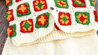 Newborn baby girl crochet cardigan frok