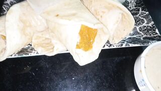 Paratha chicken roll racipe k ley comment krain