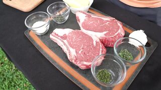 Ribeyes With Roasted Garlic Compound Butter
