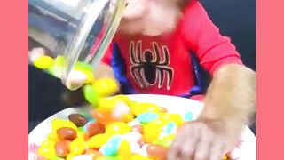 Monkey eating candies