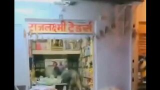 Destruction at a shop