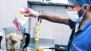 Cocktail juices in arbic style with ice cream كبدة