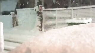 Snow falls in Greece Athens