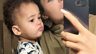 Kylie Jenner shares first photo of son's face