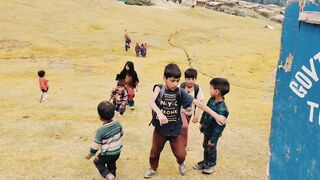 Nomadic students going to mobile school Tosamidan Kashmir